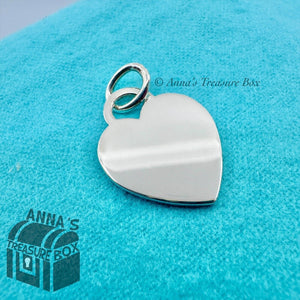 Tiffany & Co. 925 Silver Engravable Blank Heart Tag Charm Pendant #5