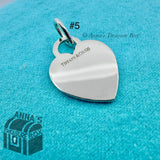 Tiffany & Co. 925 Silver Engravable Blank Heart Tag Charm Pendant #5