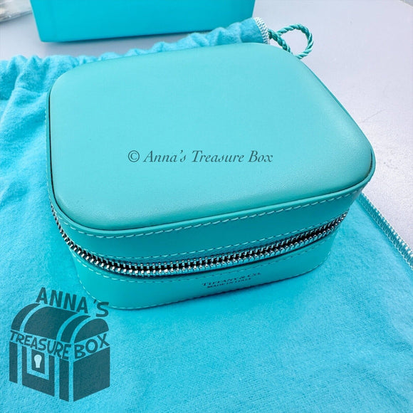 Tiffany & Co. Blue Calfskin Leather Travel Storage Jewelry Box Case (box, pouch)