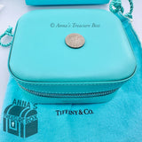 Tiffany & Co. Blue Calfskin Leather Travel Storage Jewelry Box Case (box, pouch)