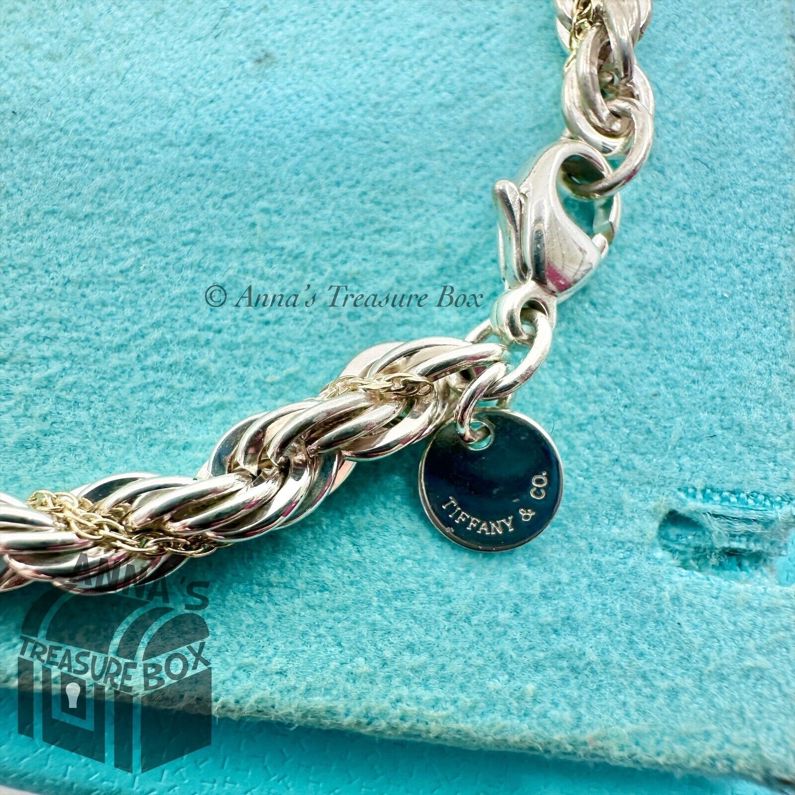 Tiffany & Co. 925 Silver 18k Yellow Gold Twist Rope 7.25 Tiffany & Co. 925 Silver 18k Yellow Gold Twist Rope 7.25