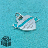 Tiffany & Co. 925 Silver SMALL Blue Enamel Banner Charm (pouch)