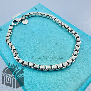 Tiffany & Co. 925 Silver Venetian Link 7.75" Bracelet (pouch)