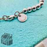 Tiffany & Co. 925 Silver 4mm Blue Mini Dangle RTT Heart 6.75" Bracelet (pch)