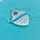 Tiffany & Co. 925 Silver SMALL Blue Enamel Banner Charm (pouch)