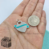 Tiffany & Co. 925 Silver SMALL Blue Enamel Banner Charm (pouch)