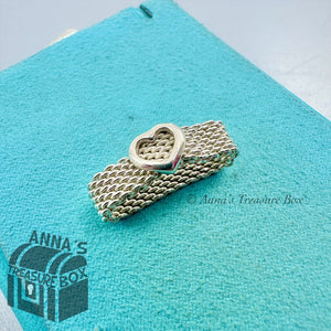 Tiffany & Co. 925 Silver Mesh Heart Ring Sz. 7 (pouch) #2