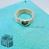 Tiffany & Co. 925 Silver Mesh Heart Ring Sz. 7 (pouch) #2