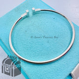 Tiffany & Co. 18K White Gold T Wire Diamond 7.5" Bracelet (box, pouch, ribbon)