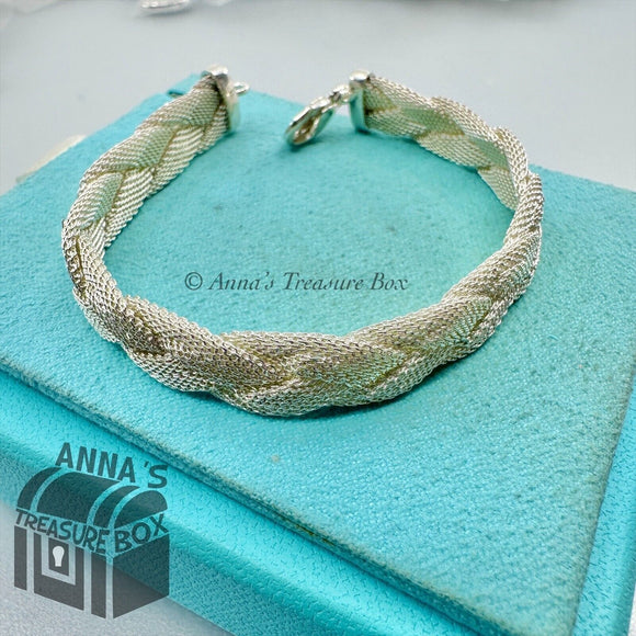 Tiffany &Co. 925 Silver Vintage Rope Mesh Braided 7