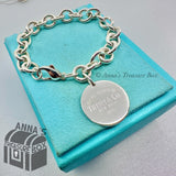 Tiffany & Co. 925 Silver RTT Round Tag 7.5" Bracelet (pouch)