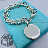 Tiffany & Co. 925 Silver RTT Round Tag 7.5" Bracelet (pouch)