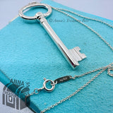 Tiffany & Co. 925 Silver Love 2.5" Large Oval Key 16" Necklace (pouch)