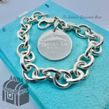 Tiffany & Co. 925 Silver RTT Round Tag 7.5" Bracelet (pouch)