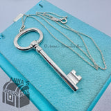 Tiffany & Co. 925 Silver Love 2.5" Large Oval Key 16" Necklace (pouch)