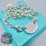 Tiffany & Co. 925 Silver Vintage RTT Oval Tag Choker 15.75" Necklace (pouch)