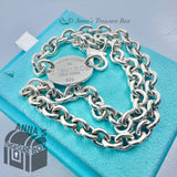 Tiffany & Co. 925 Silver Vintage RTT Oval Tag Choker 15.75" Necklace (pouch)