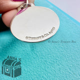 Tiffany & Co. 925 Silver Large Engravable Blank Round Tag Mens Pendant (pouch)