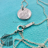 Tiffany & Co. 925 Silver Initial A Charm 16" Necklace (pouch)