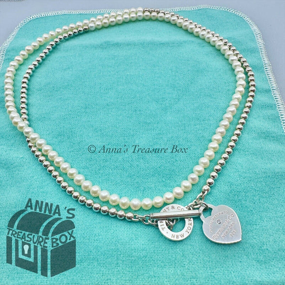 Return to Tiffany & Co. 925 Silver Pearl Wrap 16