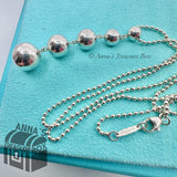 Tiffany & Co. 925 Silver HardWear 5 Ball Dangle 16" Bead Necklace (pch)