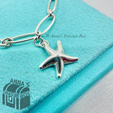 Tiffany & Co. 925 Silver Elsa Peretti Starfish Link Charm 7.5" Bracelet (pouch)