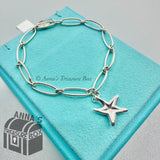 Tiffany & Co. 925 Silver Elsa Peretti Starfish Link Charm 7.5" Bracelet (pouch)