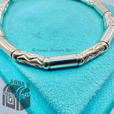 Tiffany & Co. 925 Silver Aztec Etched Zigzag 7.5" Bracelet (pouch)