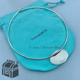 Tiffany & Co. 925 Silver Oval Tag Wire Hook 16" Choker Necklace (pouch)