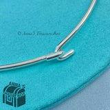 Tiffany & Co. 925 Silver Oval Tag Wire Hook 16" Choker Necklace (pouch)