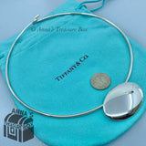 Tiffany & Co. 925 Silver Oval Tag Wire Hook 16" Choker Necklace (pouch)