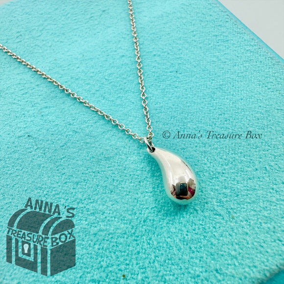 Tiffany & Co. 925 Silver Elsa Peretti Teardrop Pendant 19