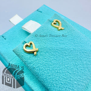 Tiffany & Co. 18k Yellow Gold Paloma Picasso Loving Heart Earring (box, pch, rb)