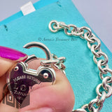 Tiffany & Co. 925 Silver Love Lock Padlock X-Large Chain 8.25" Bracelet (pouch)