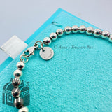 Tiffany & Co. 925 Silver Mini MOM Heart Tag Bead 7.75" Bracelet (pouch)