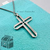 Tiffany & Co. Paloma Picasso Stainless Steel Zellige Cross 20" Necklace (pouch)