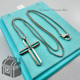 Tiffany & Co. Paloma Picasso Stainless Steel Zellige Cross 20" Necklace (pouch)