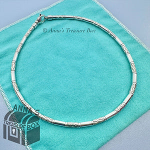 Tiffany & Co. 925 Silver Aztec Etched Zigzag 16" Necklace (pouch)