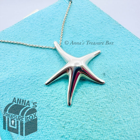 Tiffany & Co. 925 Silver Elsa Peretti Large 28mm Starfish Pendant  17