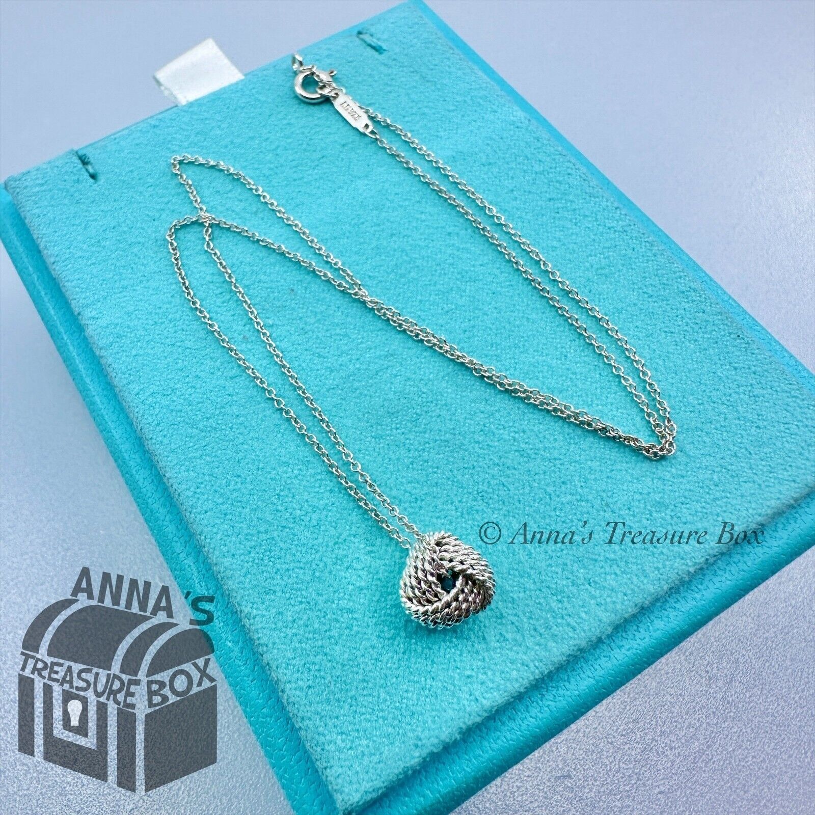 Tiffany & Co. 925 Silver Somerset Mesh Knot Twist Pendant 16 Tiffany & Co. 925 Silver Somerset Mesh Knot Twist Pendant 16