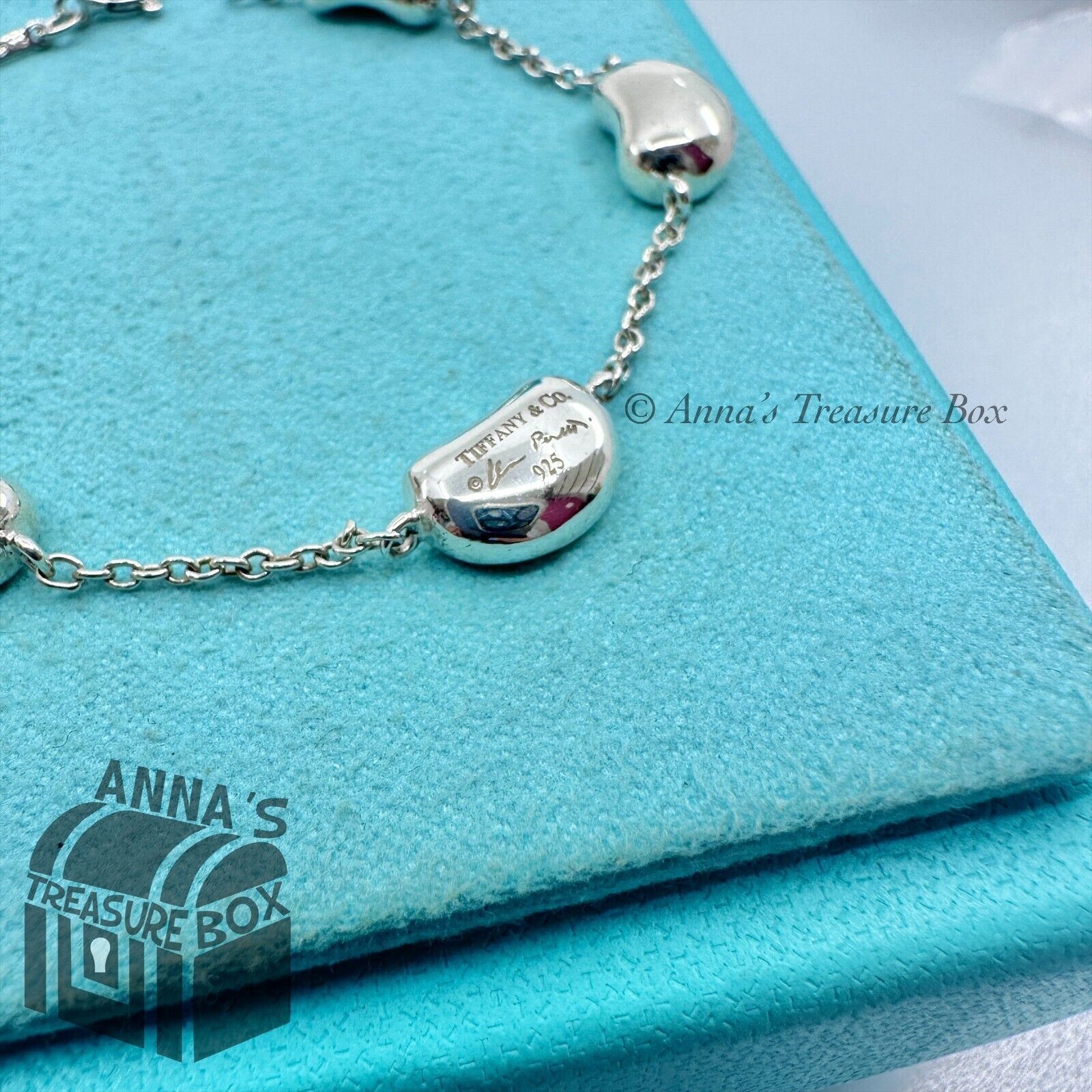 Tiffany & Co. 925 Silver Elsa Peretti 11mm 5 Bean 7 Tiffany & Co. 925 Silver Elsa Peretti 11mm 5 Bean 7