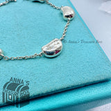 Tiffany & Co. 925 Silver Elsa Peretti 11mm 5 Bean 7" Bracelet (pouch)