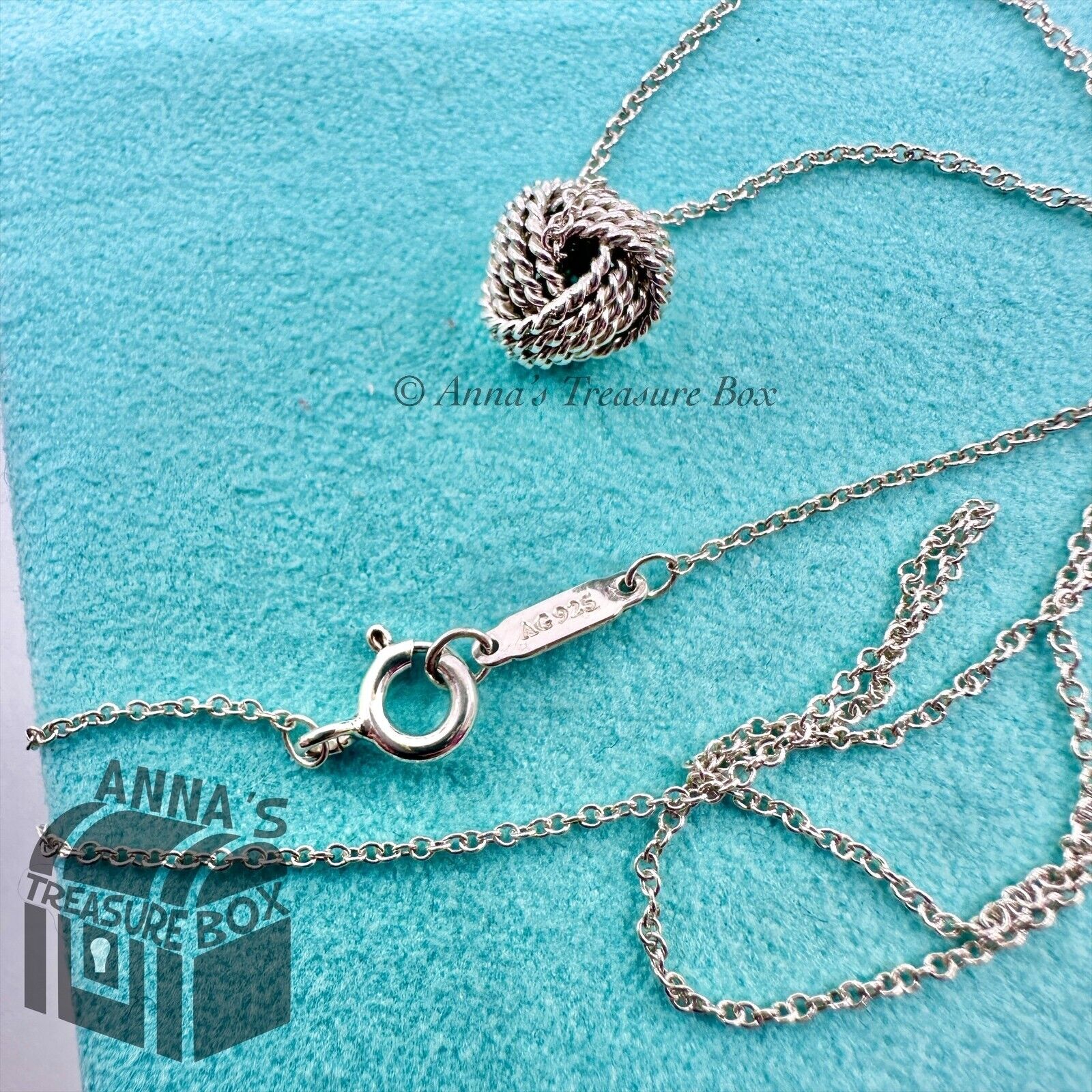 Tiffany & Co. 925 Silver Somerset Mesh Knot Twist Pendant 16