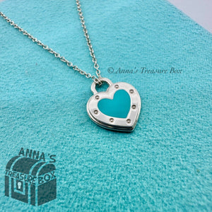 Return To Tiffany & Co. Blue Enamel LOVE Heart 16-18"Adjustable Necklace (pouch)