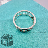 Tiffany & Co. 925 Silver Atlas Open Cutout Wide Ring Sz. 7.5 (pouch)