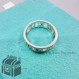 Tiffany & Co. 925 Silver Atlas Open Cutout Wide Ring Sz. 7.5 (pouch)