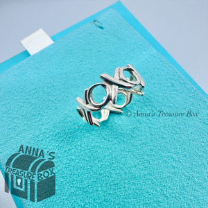 Tiffany & Co. 925 Silver Paloma Picasso Graffiti XOXO Ring Sz. 7 (Pouch)