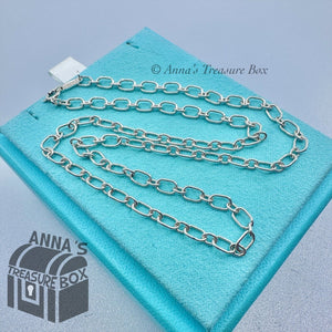 Tiffany & Co. 925 Silver Rectangle Link Chain 18" Necklace (pouch)