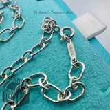 Tiffany & Co. 925 Silver Rectangle Link Chain 18" Necklace (pouch)