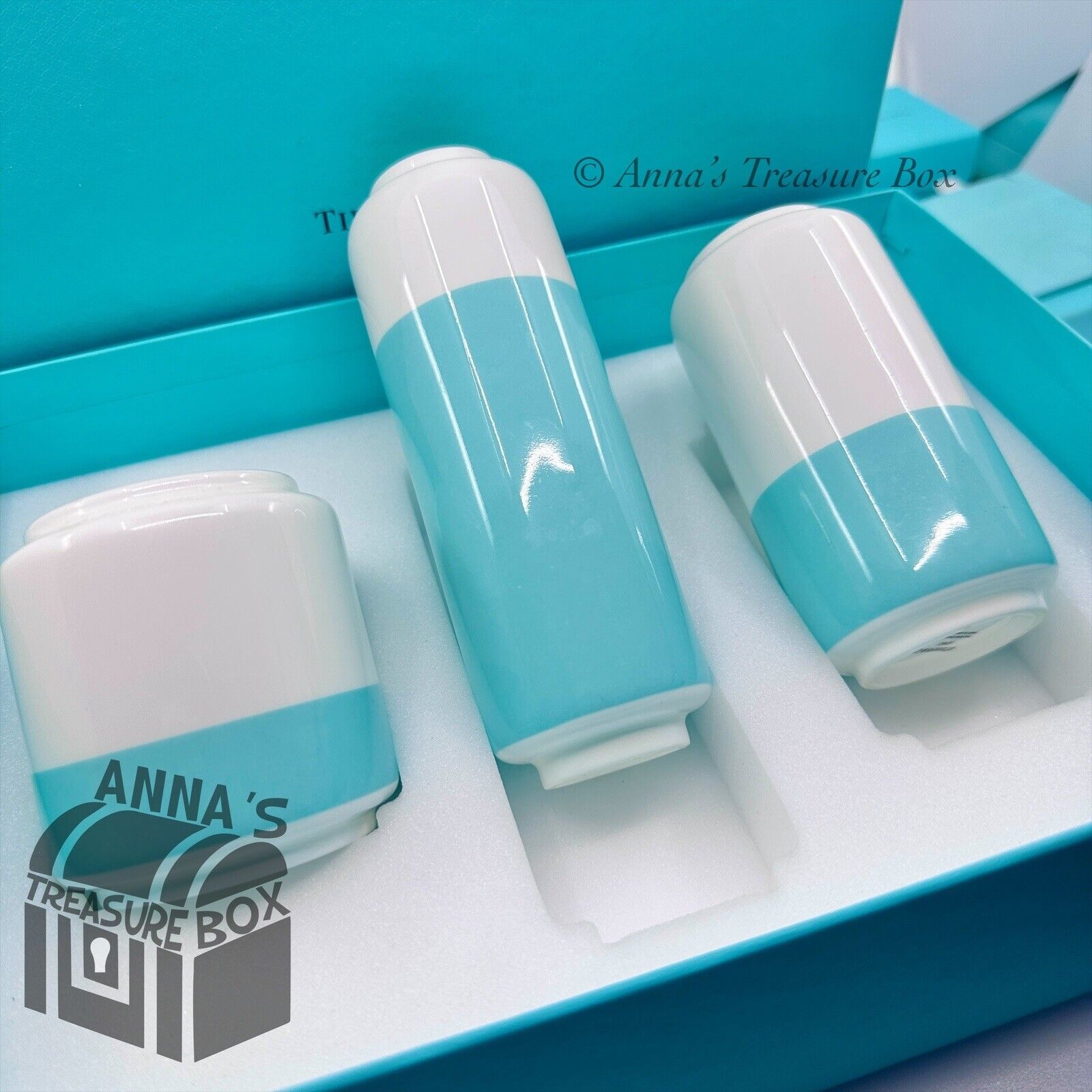 Tiffany & Co. Bone China Porcelain Color Block Mini Vases (boxset